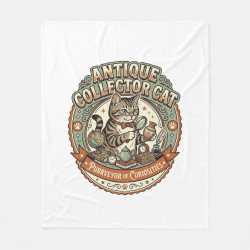 Antique Collector Cat Antique Collector Cat Vintag Fleece Blanket