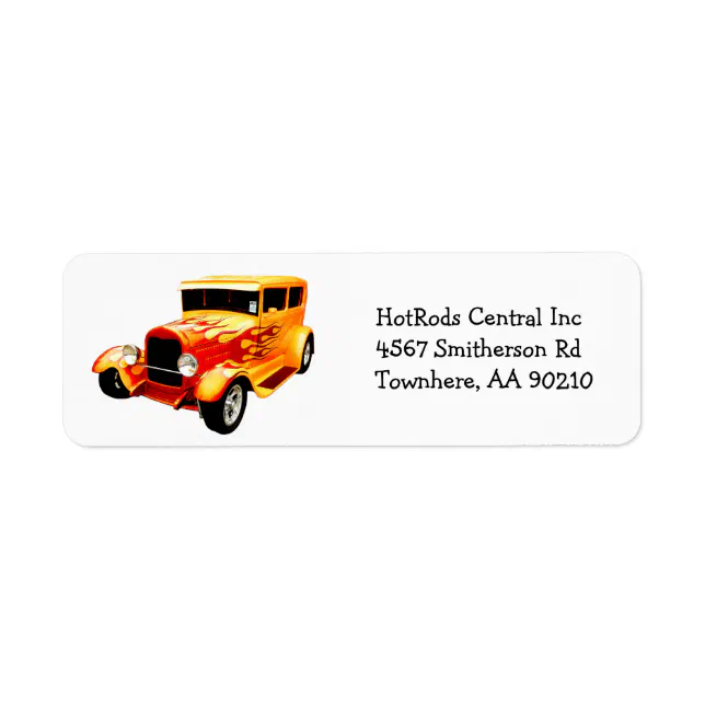 Antique Collector HotRod Car Label | Zazzle