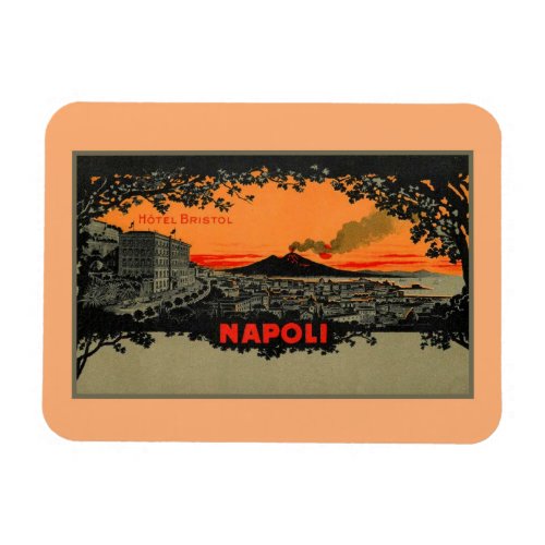 Antique color litho Hotel Bristol Naples Napoli Magnet