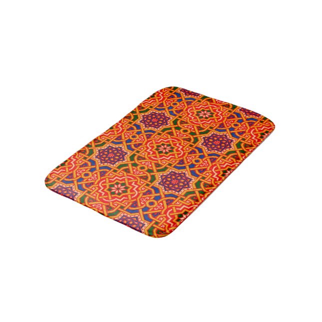 Antique Colorful Carpet Print Bath Mat (Angled)