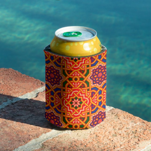 Antique Colorful Carpet Print Can Cooler (In Situ Pool)