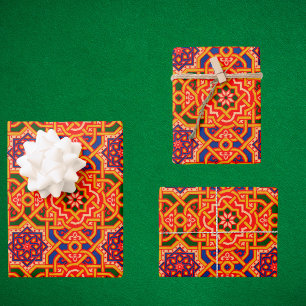 Antique Colorful Carpet Print Wrapping Paper Sheets