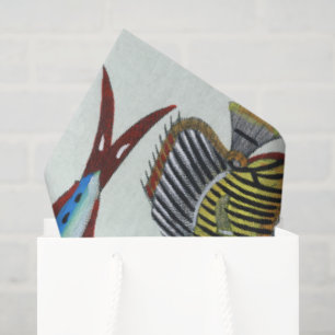Antique Colorful Exotic Fish Natural History Print Tissue Paper