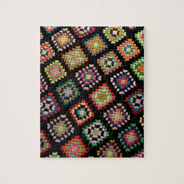 Antique Colorful Granny Squares Classic Pattern Jigsaw Puzzle (Vertical)