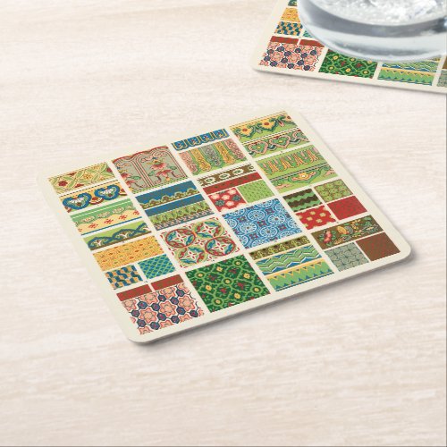 Antique Colorful Patchwork Paper Napkin Square Paper Coaster