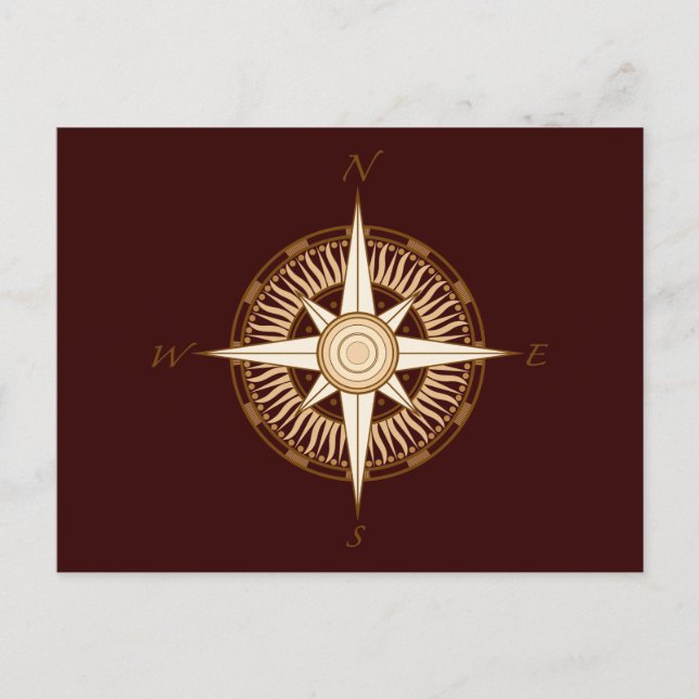 Antique Compass Post Card (Front)