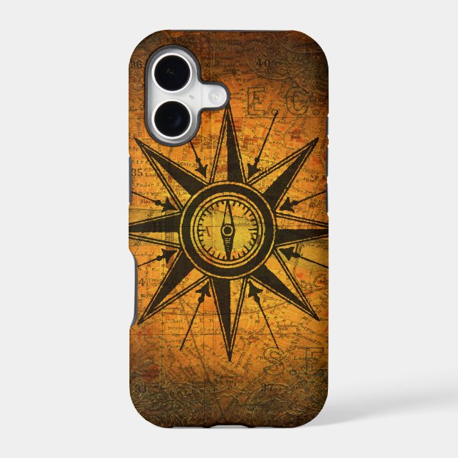 Antique Compass Rose Iphone Case (Back)