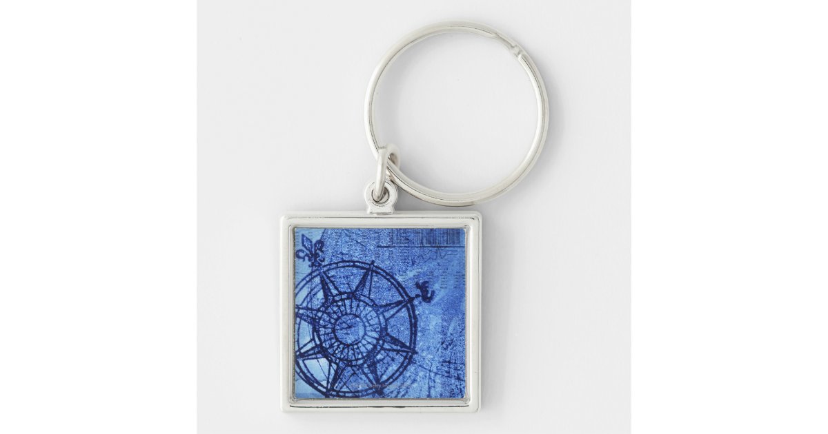 Antique compass rose keychain Zazzle