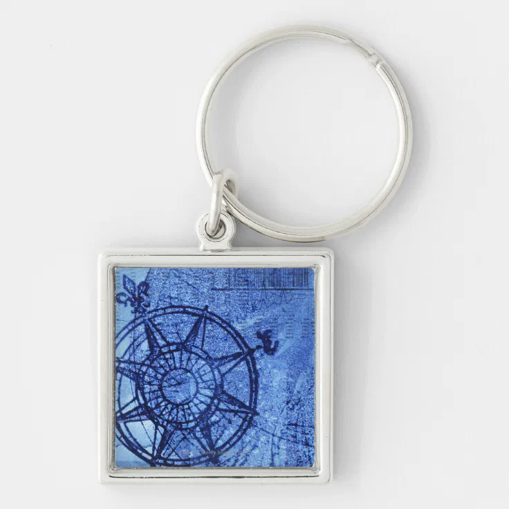 Antique compass rose keychain Zazzle