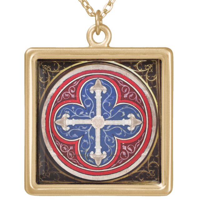 ANTIQUE CONSECRATION CROSS GOLD PLATED NECKLACE (Front)