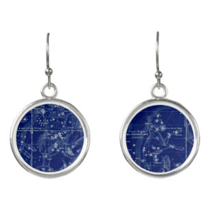Antique Constellations Map Earrings