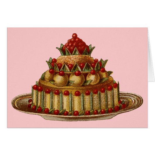 Antique Cookery Fancy Dessert cherry Pie Cards (Front Horizontal)