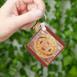 Antique Copernican Solar System, Vintage Astronomy Keychain