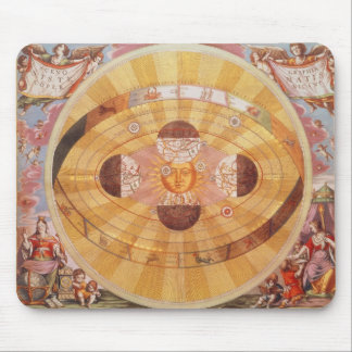 Antique Copernican Solar System, Vintage Astronomy Mouse Pad