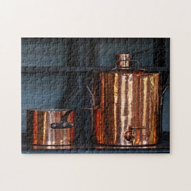 Antique Copper Pots Jigsaw Puzzle (Horizontal)