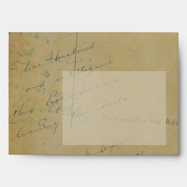 Antique Correspondence | Green Liner Custom Envelope (Front)