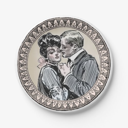 Antique Couple Romance Wedding Vintage Love Paper Plates