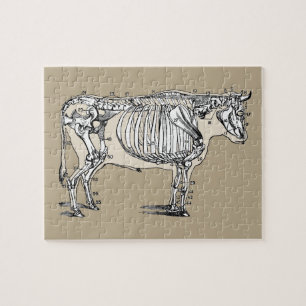 Antique Cow Skeleton Bones Fun Jigsaw Puzzle