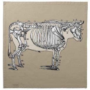 Antique Cow Skeleton Bones Fun Napkin