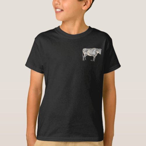 Antique Cow Skeleton Bones Fun T_Shirt