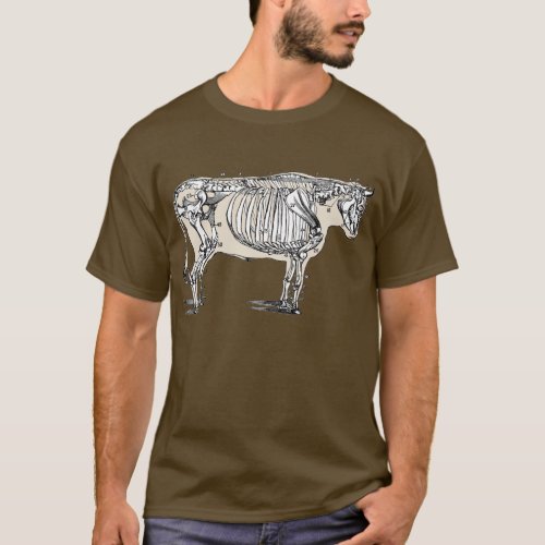 Antique Cow Skeleton Bones Fun T_Shirt