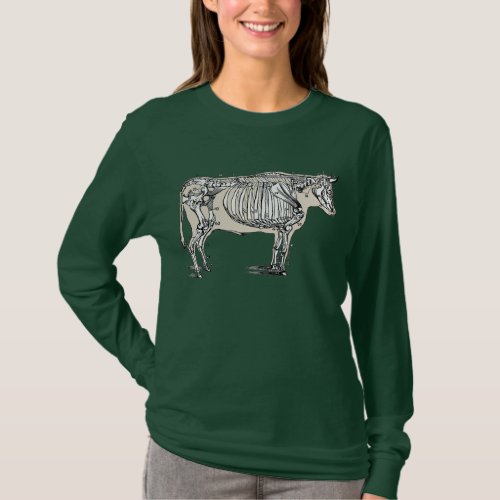 Antique Cow Skeleton Bones Fun T_Shirt