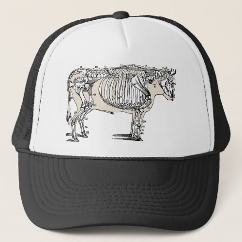 Antique Cow Skeleton Bones Fun Trucker Hat