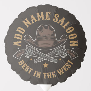 Antique Cowboy Guns ADD NAME Old Wild West Saloon Balloon