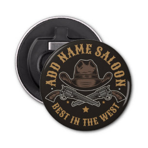 Antique Cowboy Guns ADD NAME Old Wild West Saloon Bottle Opener