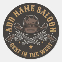Antique Cowboy Guns ADD NAME Old Wild West Saloon 