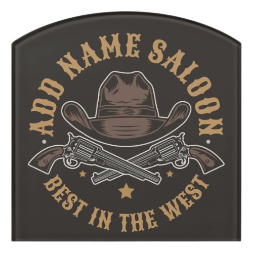 Antique Cowboy Guns ADD NAME Old Wild West Saloon  Door Sign