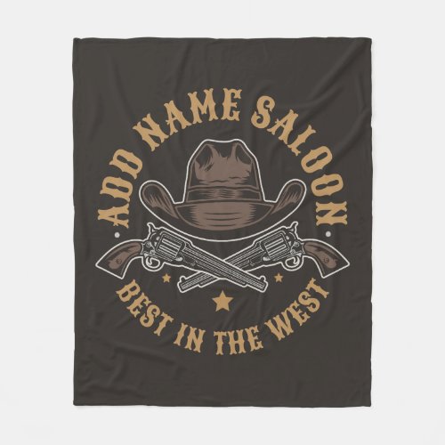 Antique Cowboy Guns ADD NAME Old Wild West Saloon  Fleece Blanket