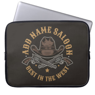 Antique Cowboy Guns ADD NAME Old Wild West Saloon Laptop Sleeve