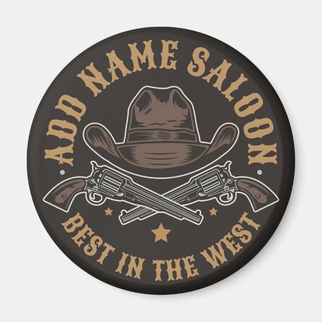 Antique Cowboy Guns ADD NAME Old Wild West Saloon  Magnet (Front)