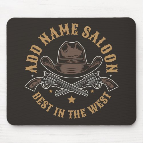Antique Cowboy Guns ADD NAME Old Wild West Saloon  Mouse Pad
