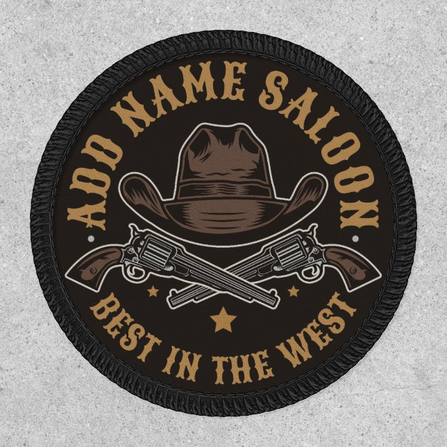 Antique Cowboy Guns ADD NAME Old Wild West Saloon  Patch (Front)