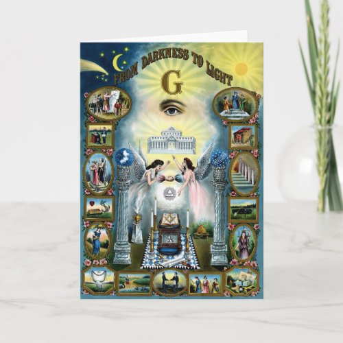 Antique Craft Freemasonry Masonic Hazen Card