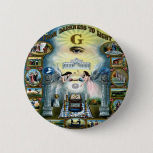 Antique Craft Freemasonry Masonic Hazen Pinback Button