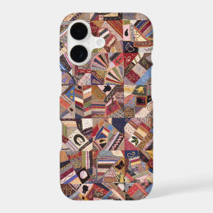Antique Crazy Quilt Pattern - Folk Art Quilted     iPhone 17 Case