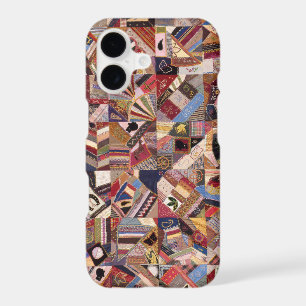 Antique Crazy Quilt Pattern - Folk Art Quilted     iPhone 17 Case