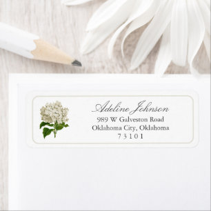 Antique Cream Hydrangea Return Address Label