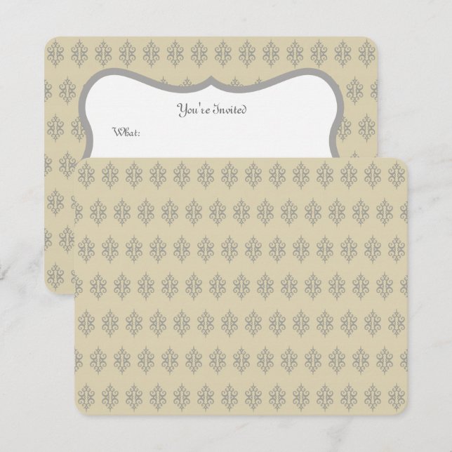 Antique Cream Lace Invitations (Front/Back)