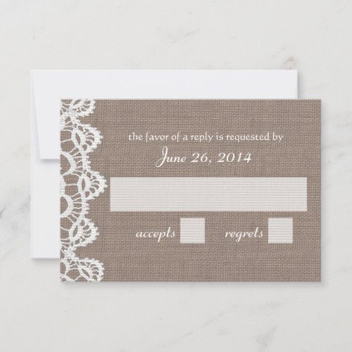 Antique Crochet Lace and Burlap RSVP