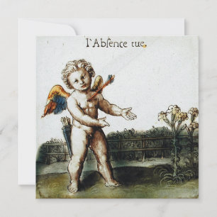 Antique Cupid Love Missing You Otto Van Veen Holiday Card