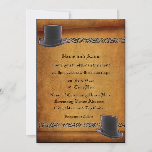 Antique Custom Gay Wedding Invitations
