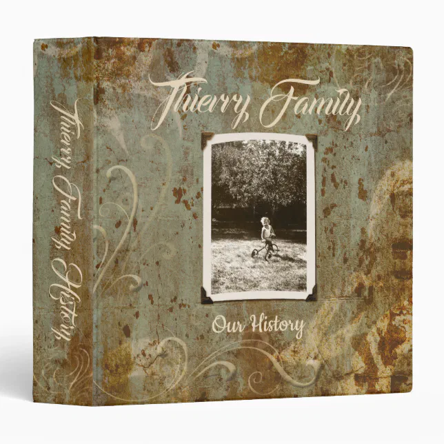 Antique Custom Photo Family History (1.5") Binder | Zazzle