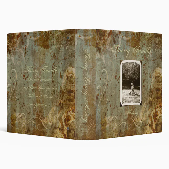 Antique Custom Photo Family History (1.5") Binder | Zazzle