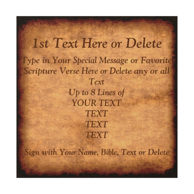 Antique Customizable Wood Wall Art with 3 TEXT Box (Front)