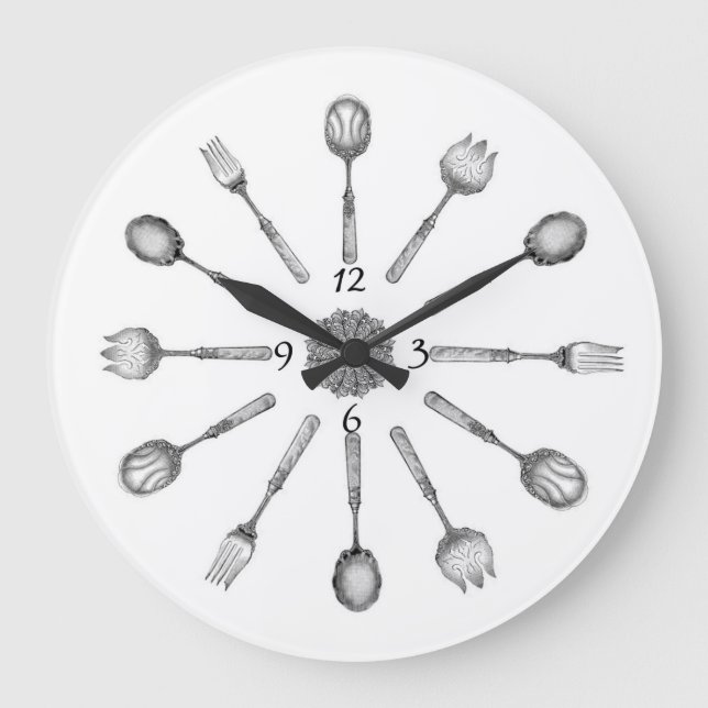 Antique Cutlery Wall Clock (Front)