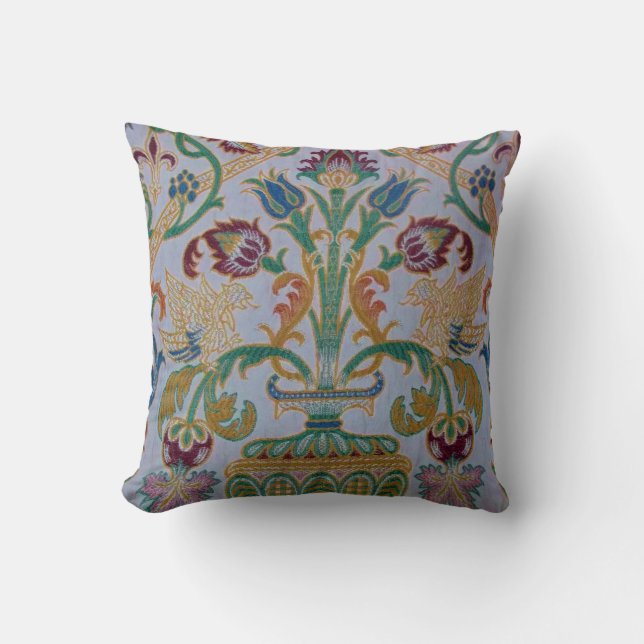 Antique Damask Throw Pillow (Front)